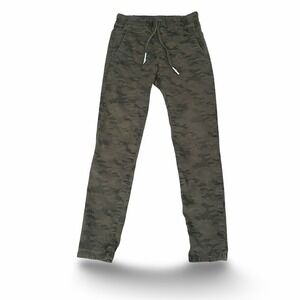 Bevy Flog Camo Print Drawstring Jogger Pants Israel Olive Green Size 25